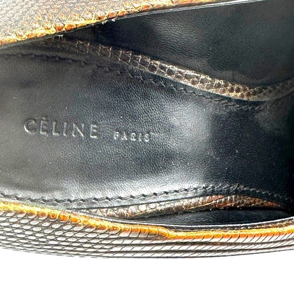 CELINE LIZARD ANKLE STRAP PUMPS EMBOSSED LEATHER SHOES Phoebe Philo SZ 38EU/ 8US - Picture 10 of 10